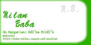 milan baba business card